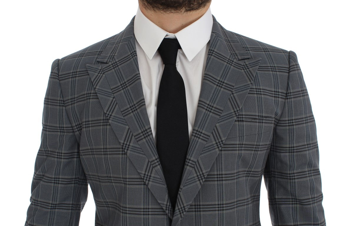 Dolce & Gabbana Elegant Blue Checkered Slim Fit Blazer IT44 / XS