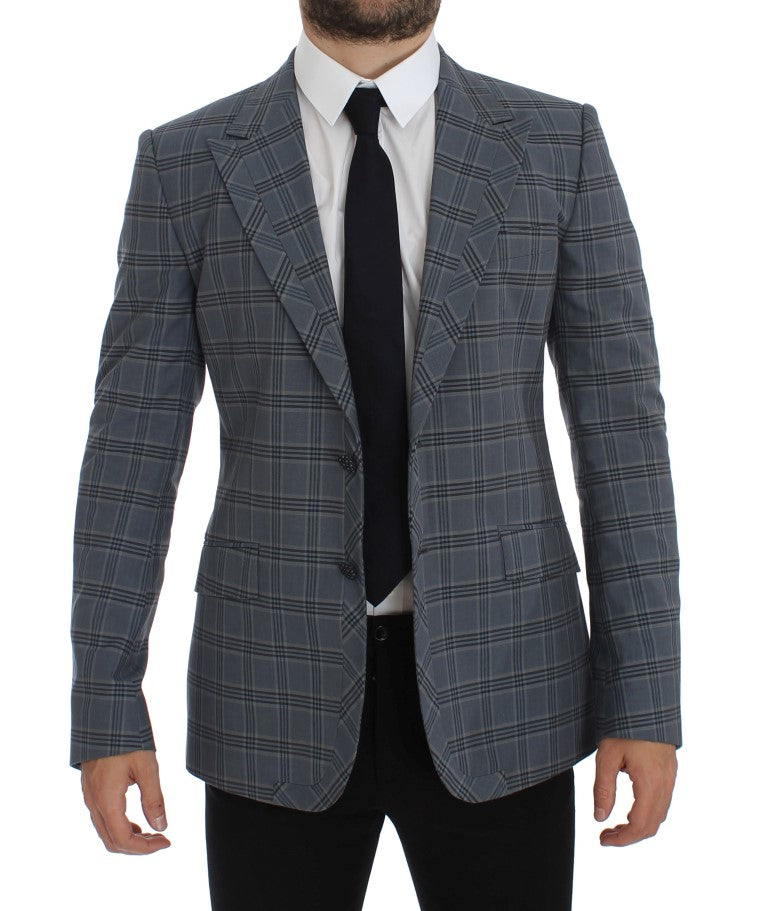 Dolce & Gabbana Elegant Blue Checkered Slim Fit Blazer IT44 / XS