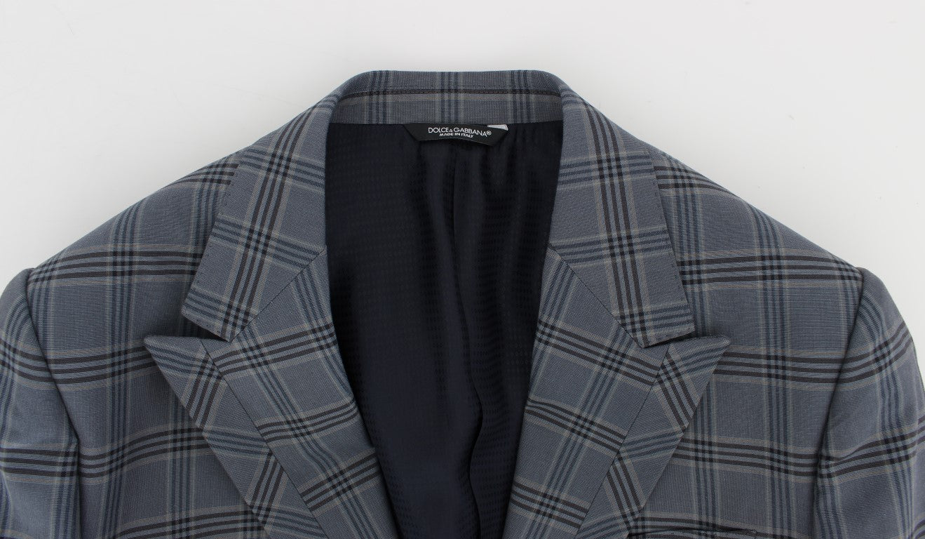 Dolce & Gabbana Elegant Blue Checkered Slim Fit Blazer IT44 / XS