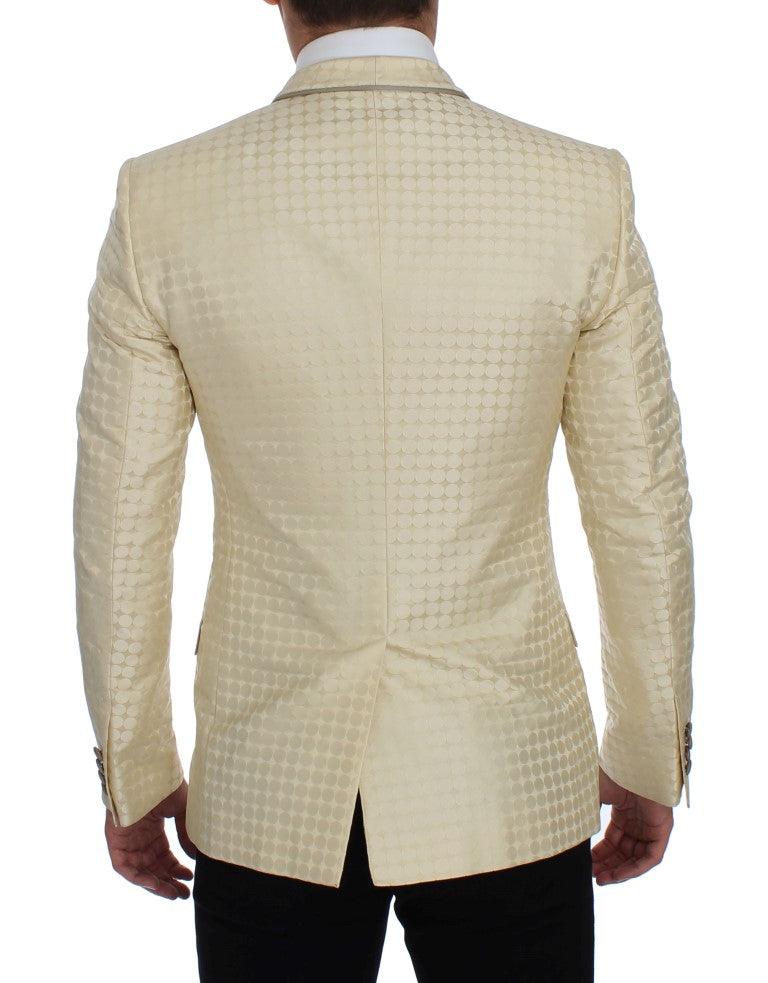 Dolce & Gabbana Sophisticated Beige Polka Dotted Blazer & Vest IT44 / XS