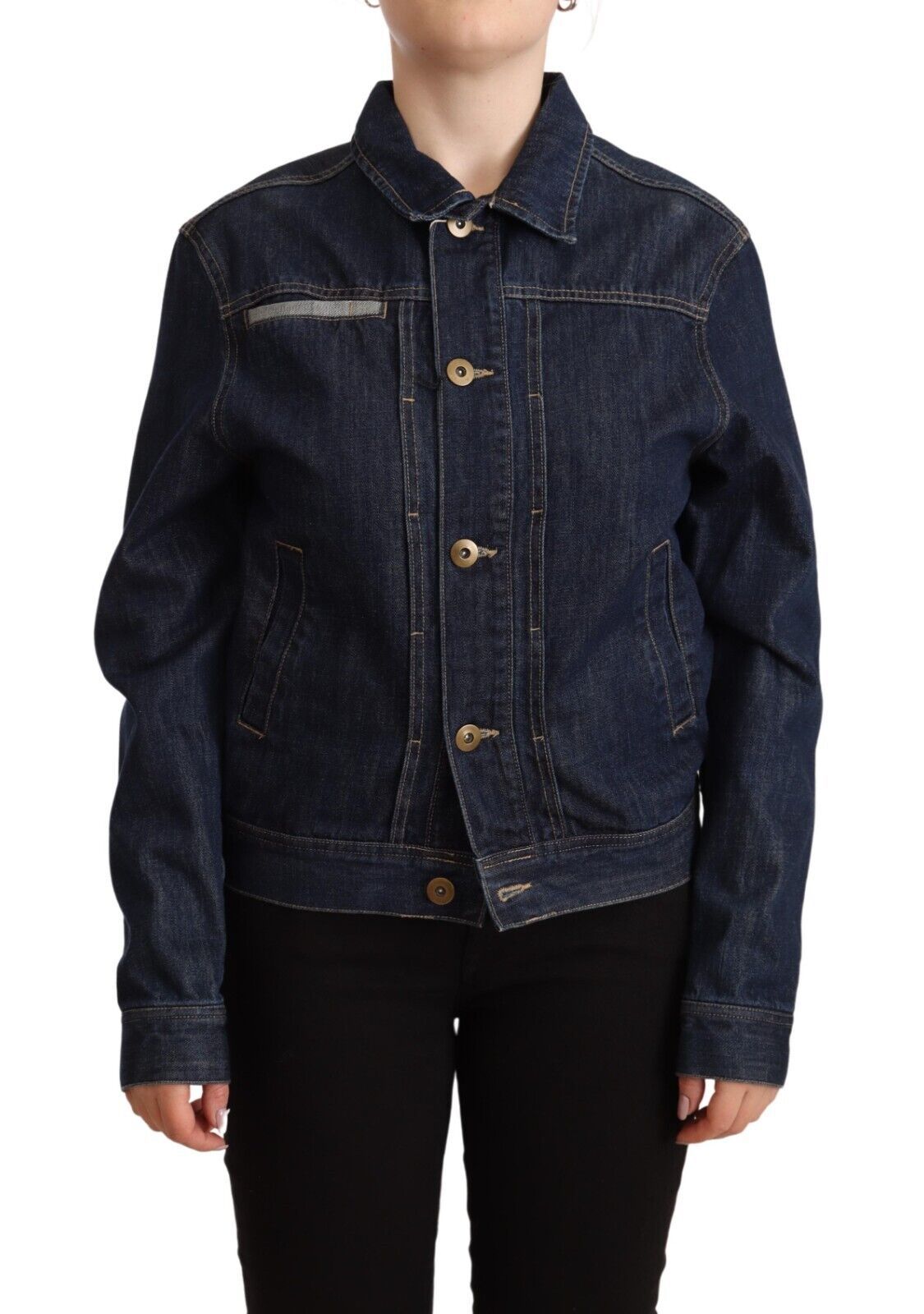 Master Coat Elegant Dark Blue Denim Jacket IT40 | S