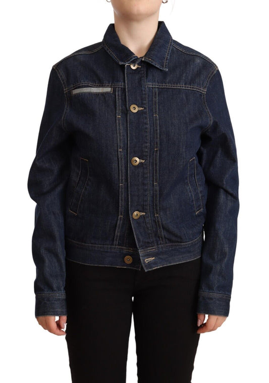 Master Coat Elegant Dark Blue Denim Jacket IT40 | S