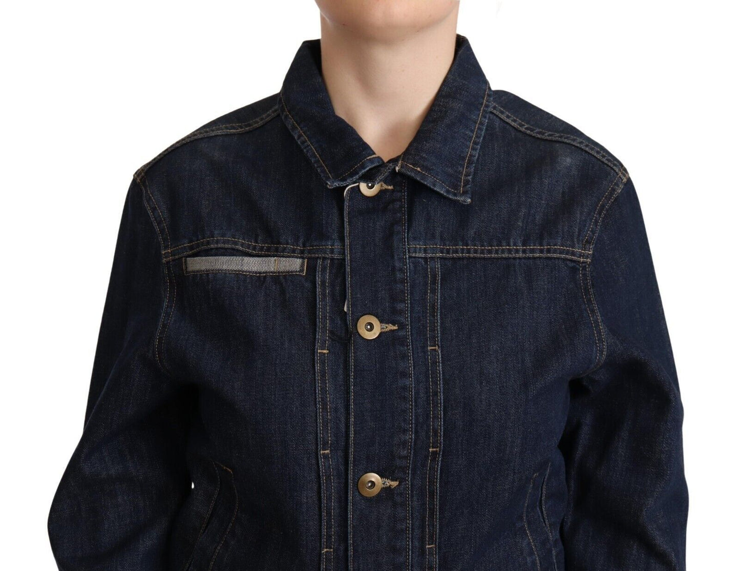 Master Coat Elegant Dark Blue Denim Jacket IT40 | S