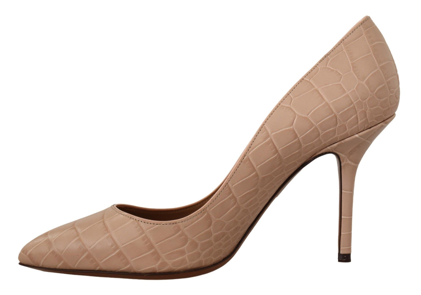 Dolce & Gabbana Elegant Nude Leather Kitten Heels Pumps EU39.5 / US9