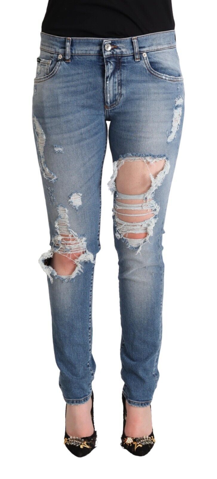 Dolce & Gabbana Chic Distressed Denim Skinny Jeans IT40 / S IT40 | S