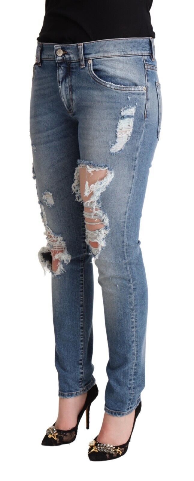 Dolce & Gabbana Chic Distressed Denim Skinny Jeans IT40 / S IT40 | S