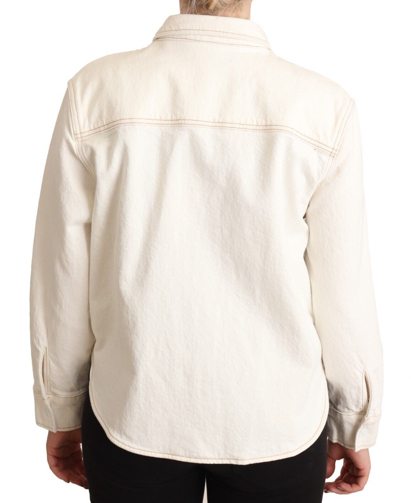 Levi's Elegant White Long Sleeve Collared Polo Top IT44 | L