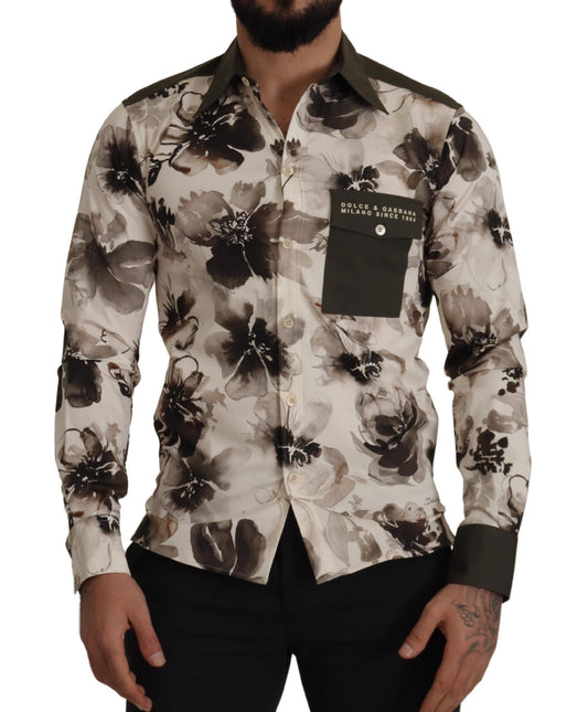 Dolce & Gabbana Floral Print Casual Cotton Shirt IT38 | XS