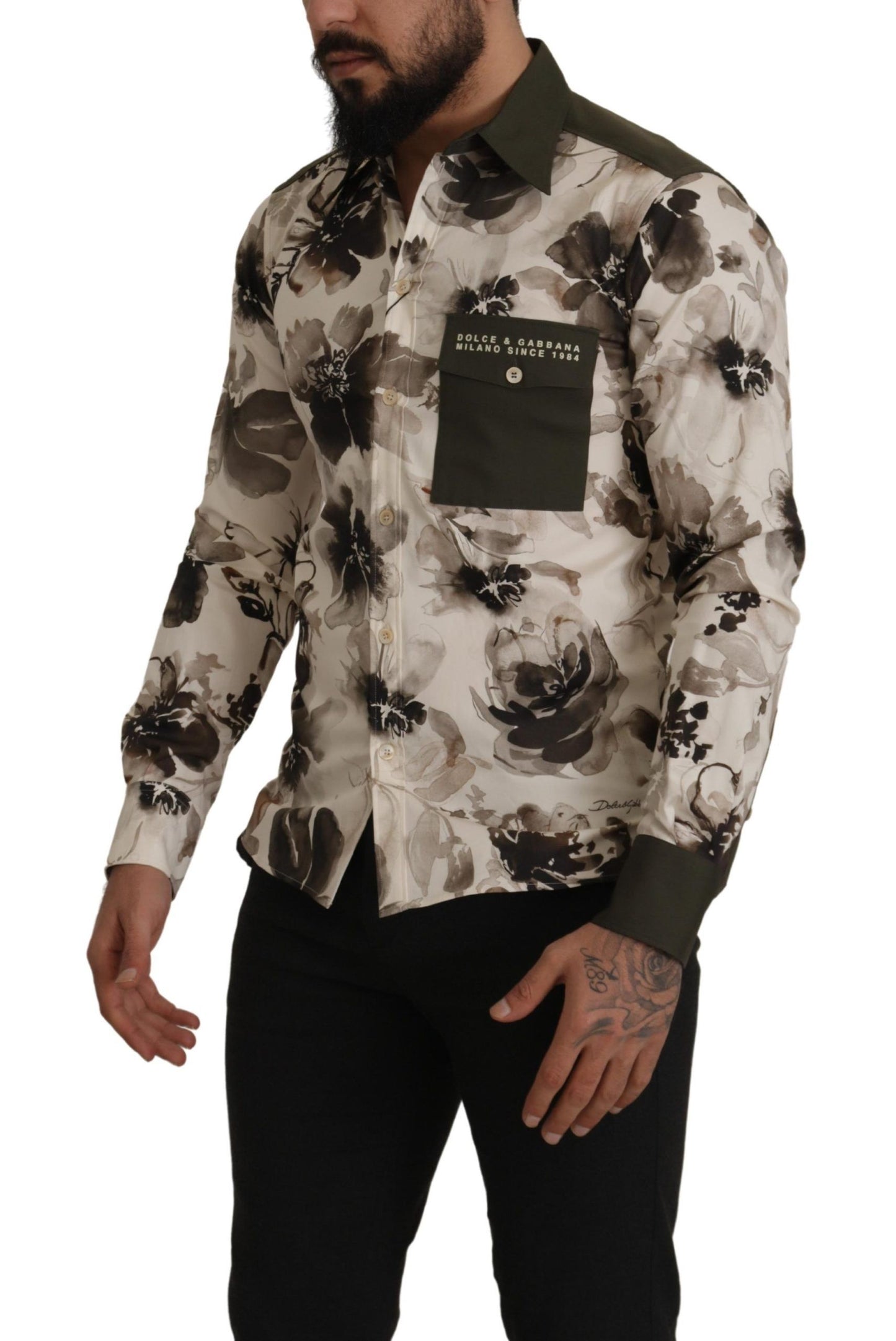 Dolce & Gabbana Floral Print Casual Cotton Shirt IT38 | XS