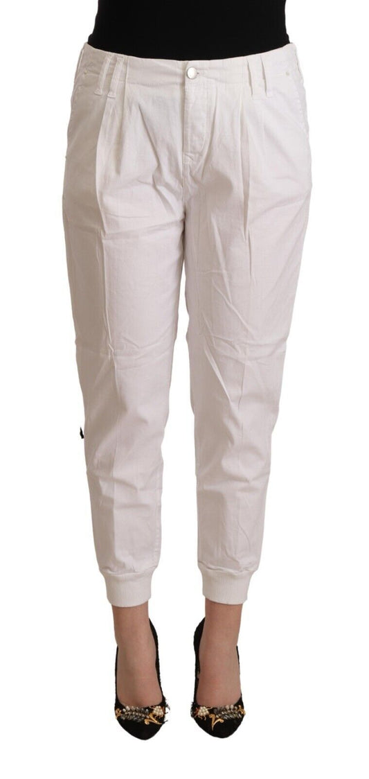 Met Chic White Tapered Cropped Pants W30