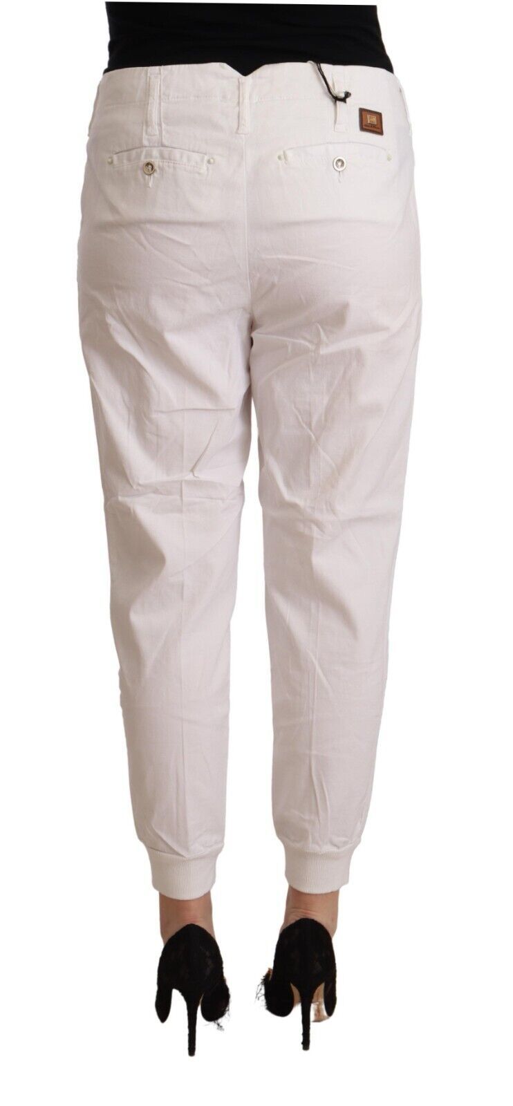 Met Chic White Tapered Cropped Pants W30