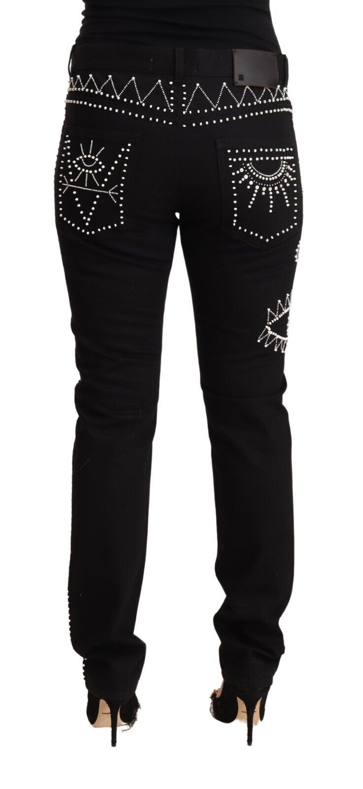 Valentino Embellished Black Mid-Waist Denim W30