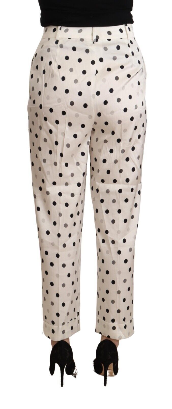 Ermanno Scervino Chic High Waist Polka Dotted Tapered Pants IT42 | M