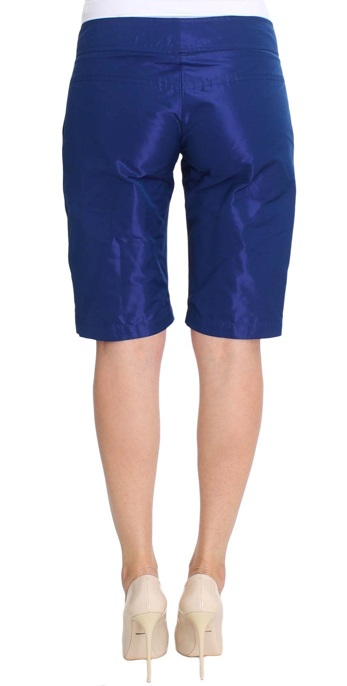 Ermanno Scervino Chic Blue Mid Waist Shorts IT40 | S