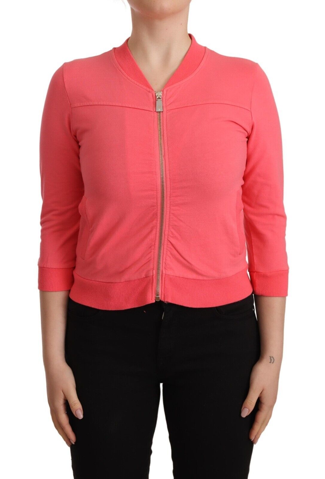 Blumarine Elegant Pink Full Zip Sweater IT40 | S