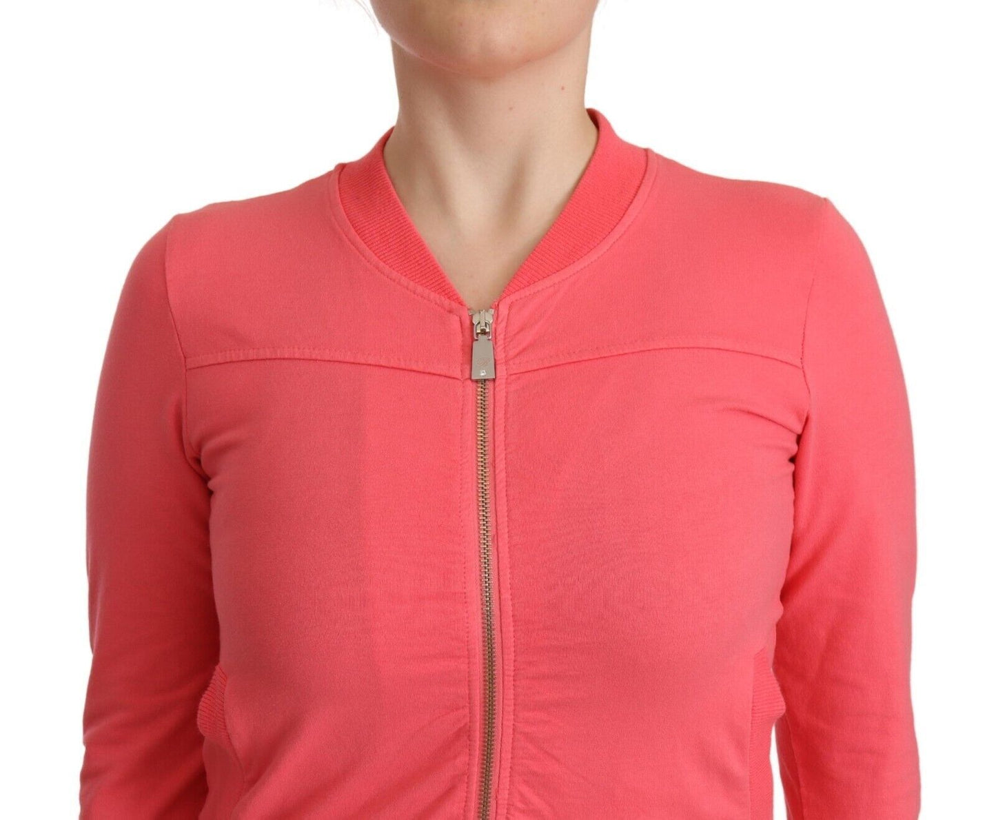 Blumarine Elegant Pink Full Zip Sweater IT40 | S