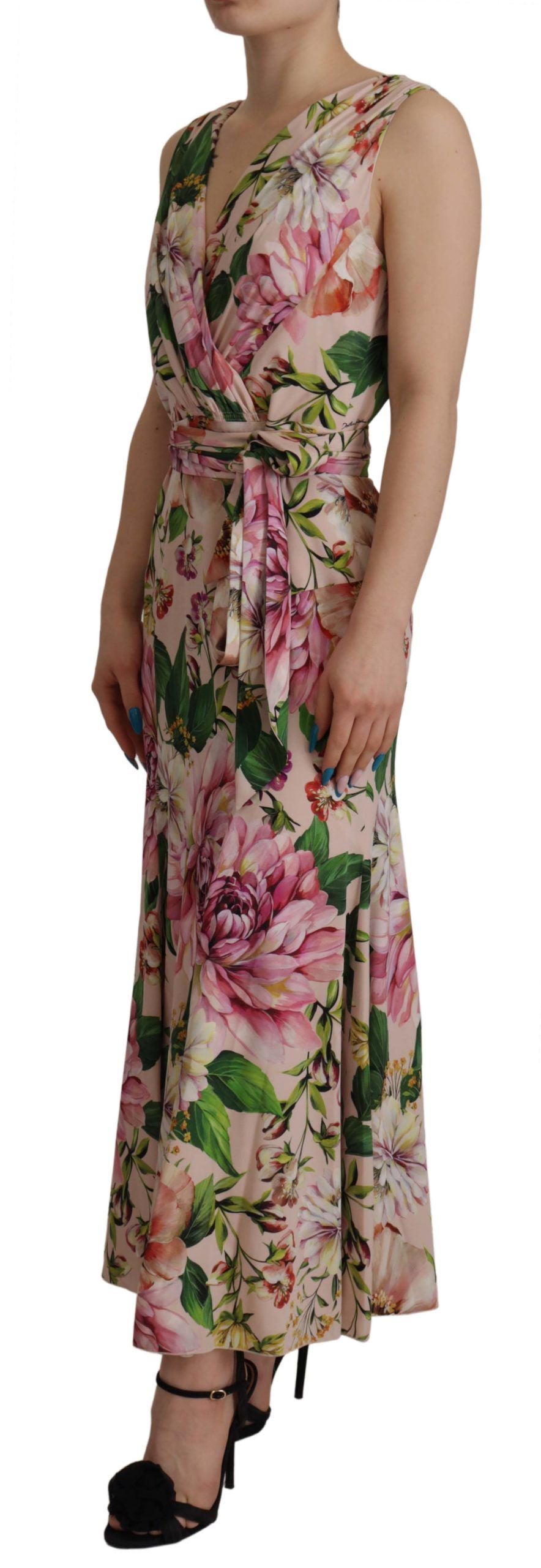 Dolce & Gabbana Elegant Floral Silk Wrap Dress IT44 | L