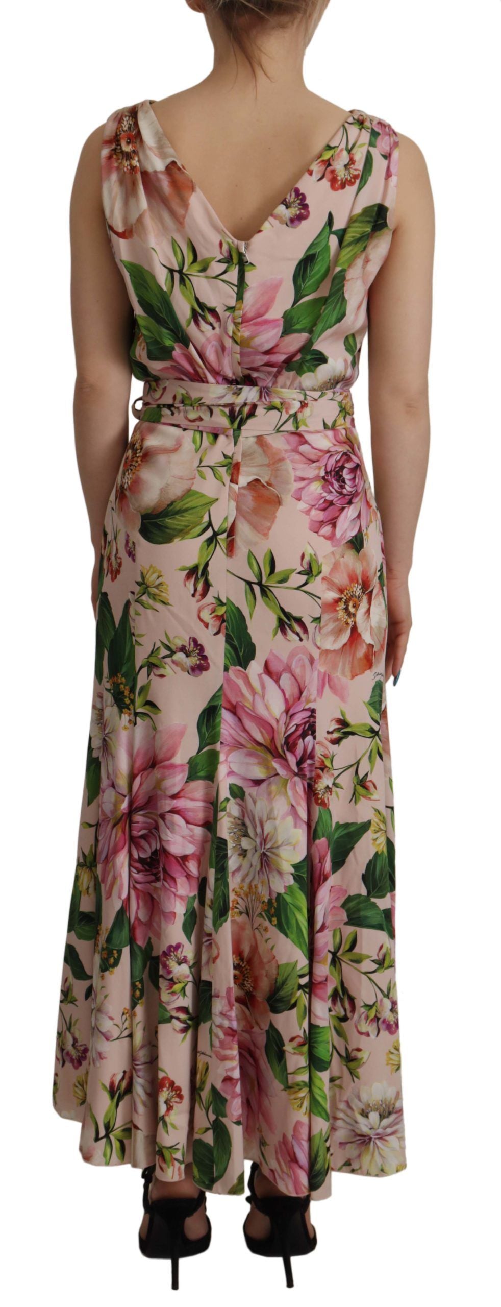 Dolce & Gabbana Elegant Floral Silk Wrap Dress IT44 | L