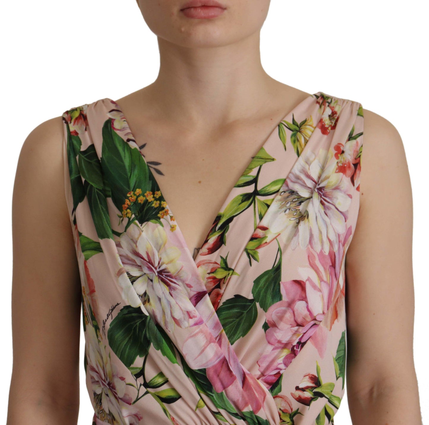 Dolce & Gabbana Elegant Floral Silk Wrap Dress IT44 | L