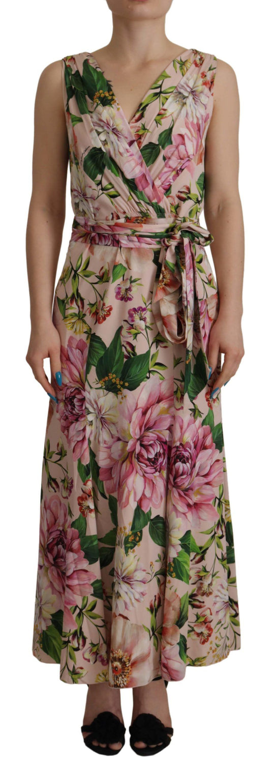 Dolce & Gabbana Elegant Floral Silk Wrap Dress IT44 | L