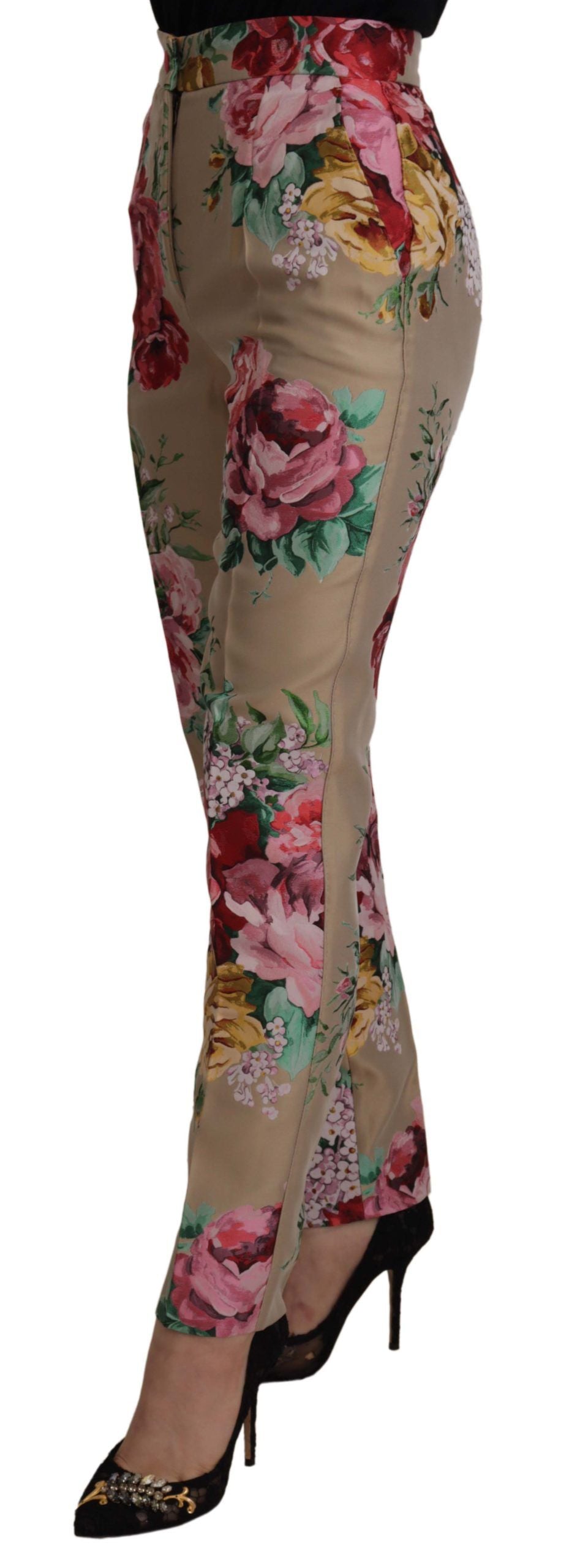 Dolce & Gabbana Floral High-Waist Dress Pants