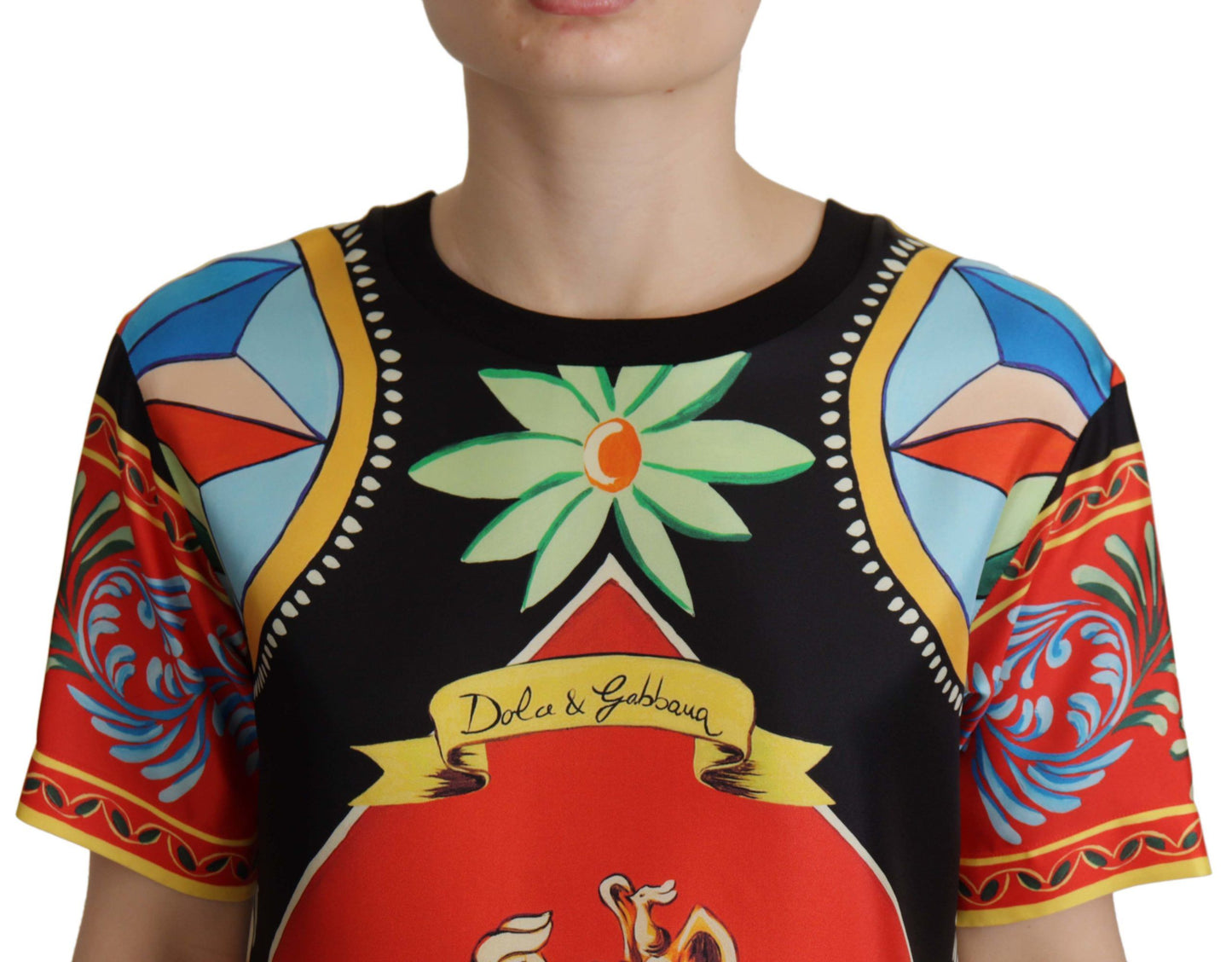 Dolce & Gabbana Glamourous Multicolor Silk Top IT36 / XS