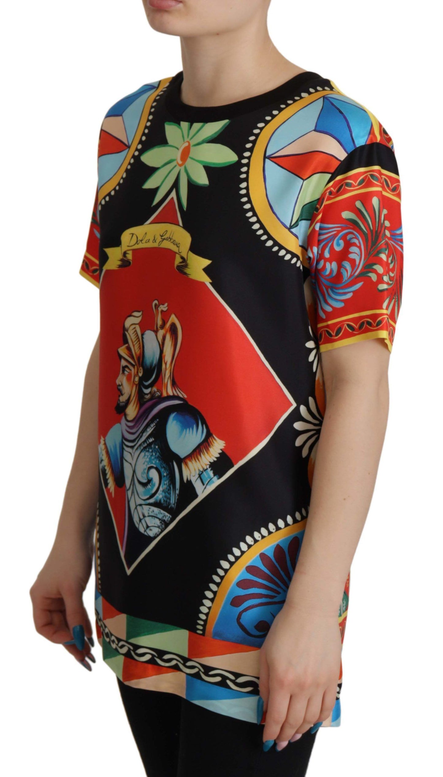 Dolce & Gabbana Glamourous Multicolor Silk Top IT36 / XS