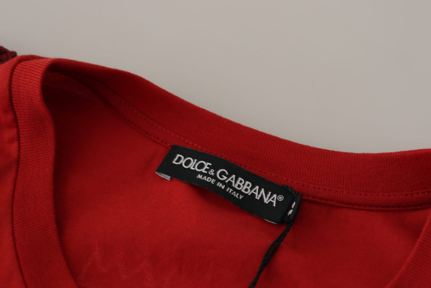 Dolce & Gabbana Elegant Red Crewneck Cotton Tee IT36 / XS