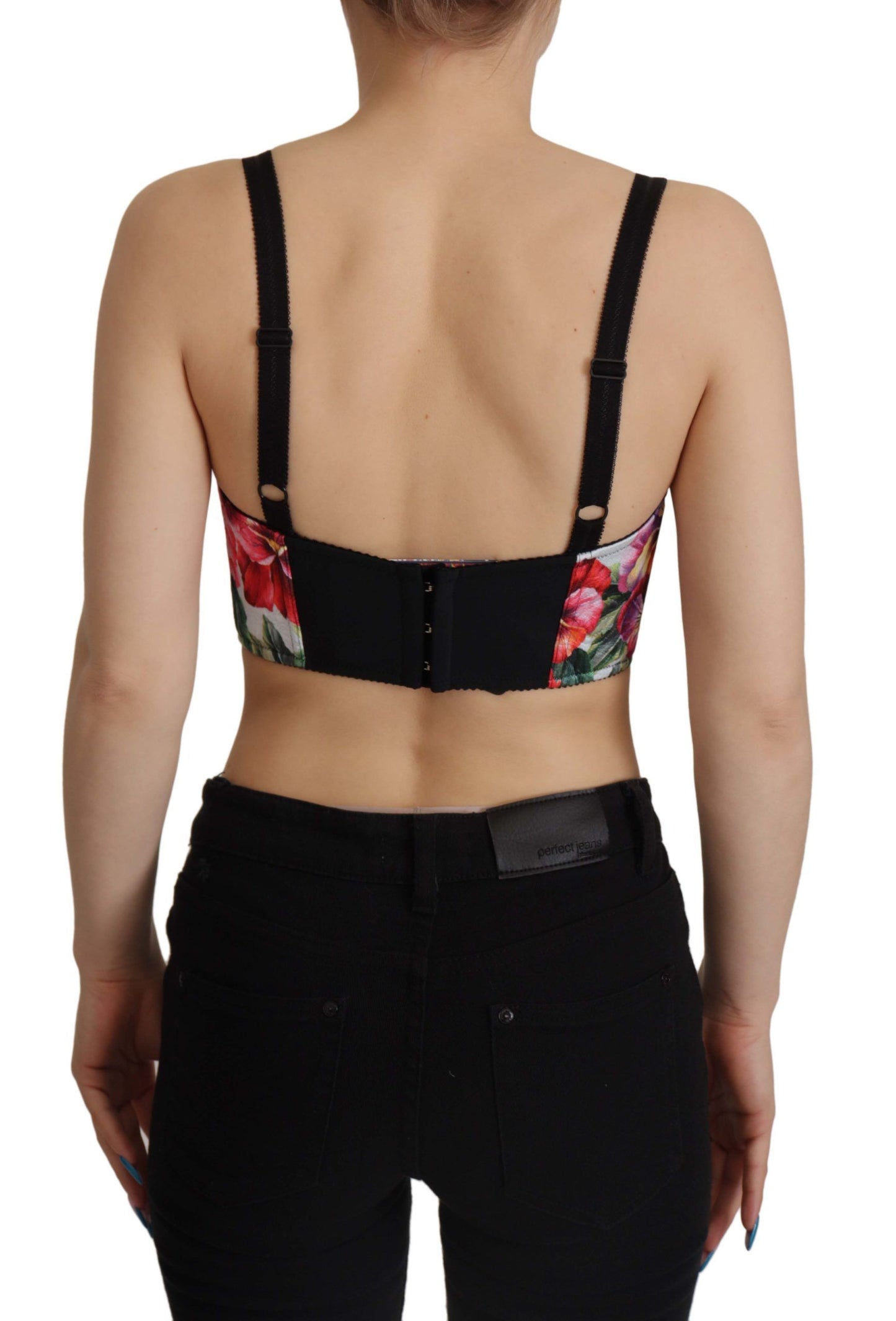 Dolce & Gabbana Floral Print Cropped Corset Top IT40 | S