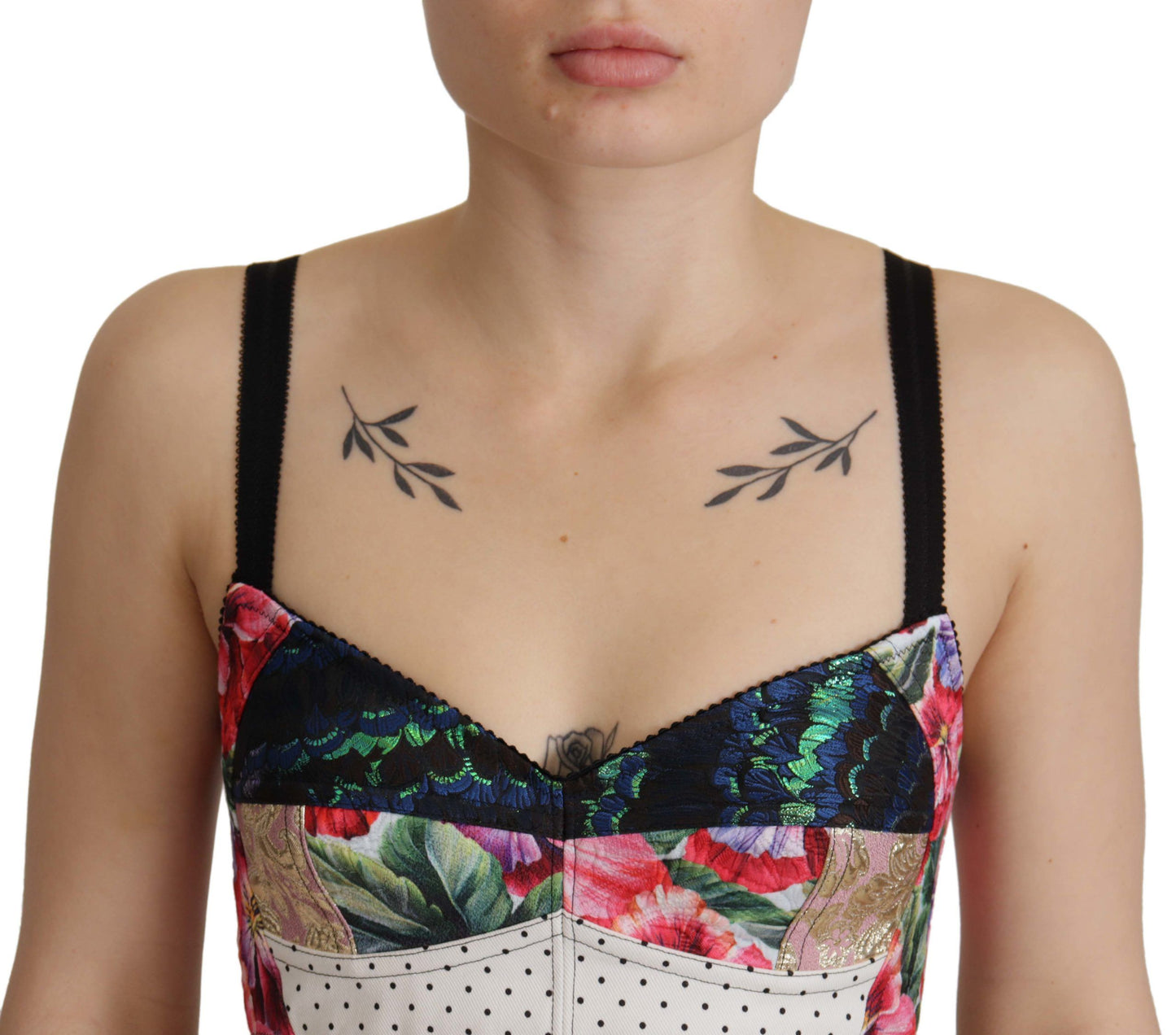 Dolce & Gabbana Floral Print Cropped Corset Top IT40 | S