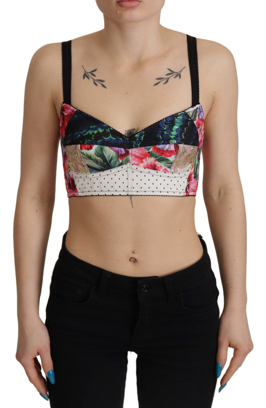 Dolce & Gabbana Floral Print Cropped Corset Top IT40 | S