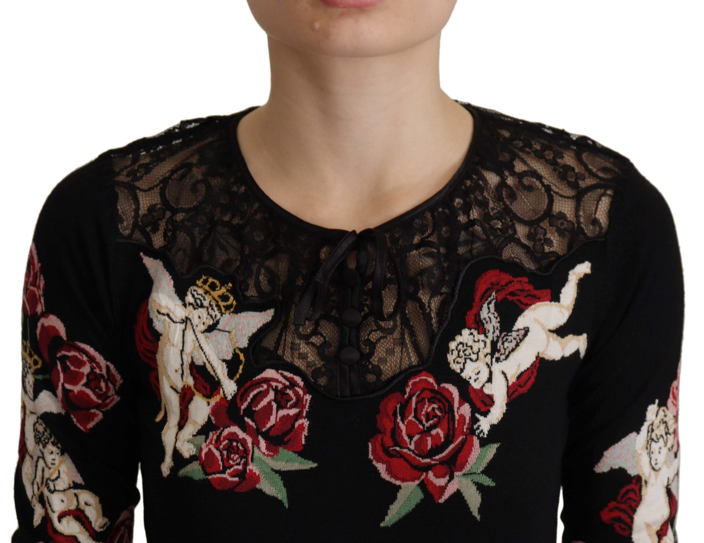 Dolce & Gabbana Embroidered Angel Cardigan Sweater IT36 / S