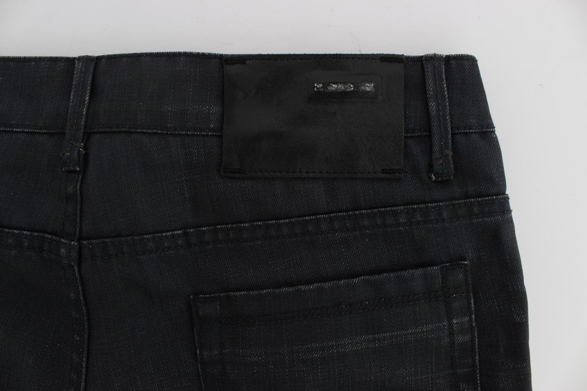 Acht Sleek Gray Slim Fit Italian Mens Jeans W34