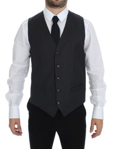 Dolce & Gabbana Elegant Gray Wool Formal Vest IT48 / M