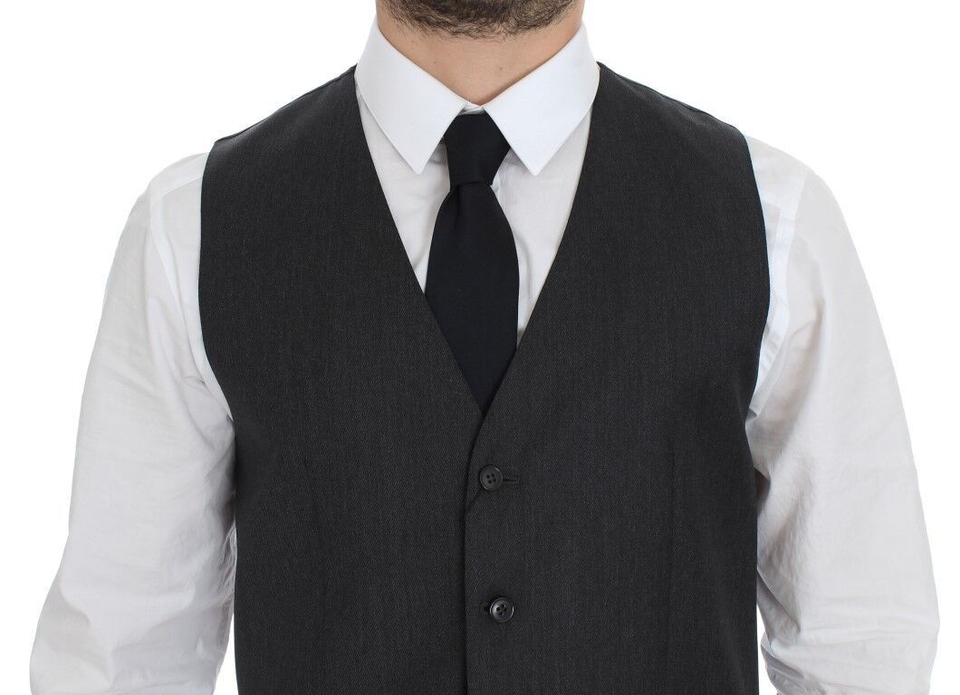 Dolce & Gabbana Elegant Gray Wool Formal Vest IT48 / M