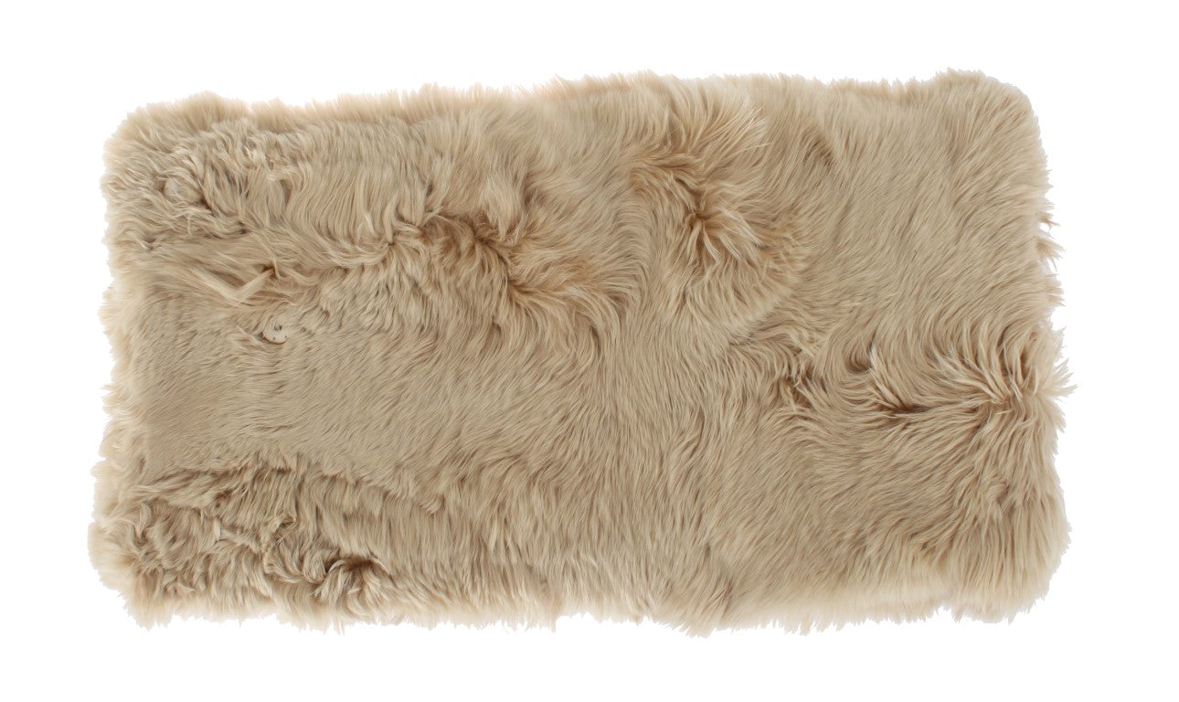 Dolce & Gabbana Elegant Alpaca Fur Shoulder Wrap in Beige IT40 | XS