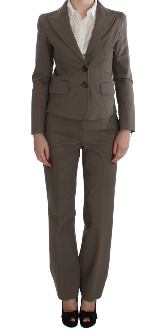 BENCIVENGA Beige Wool-Cotton Suit Set Chic Elegance