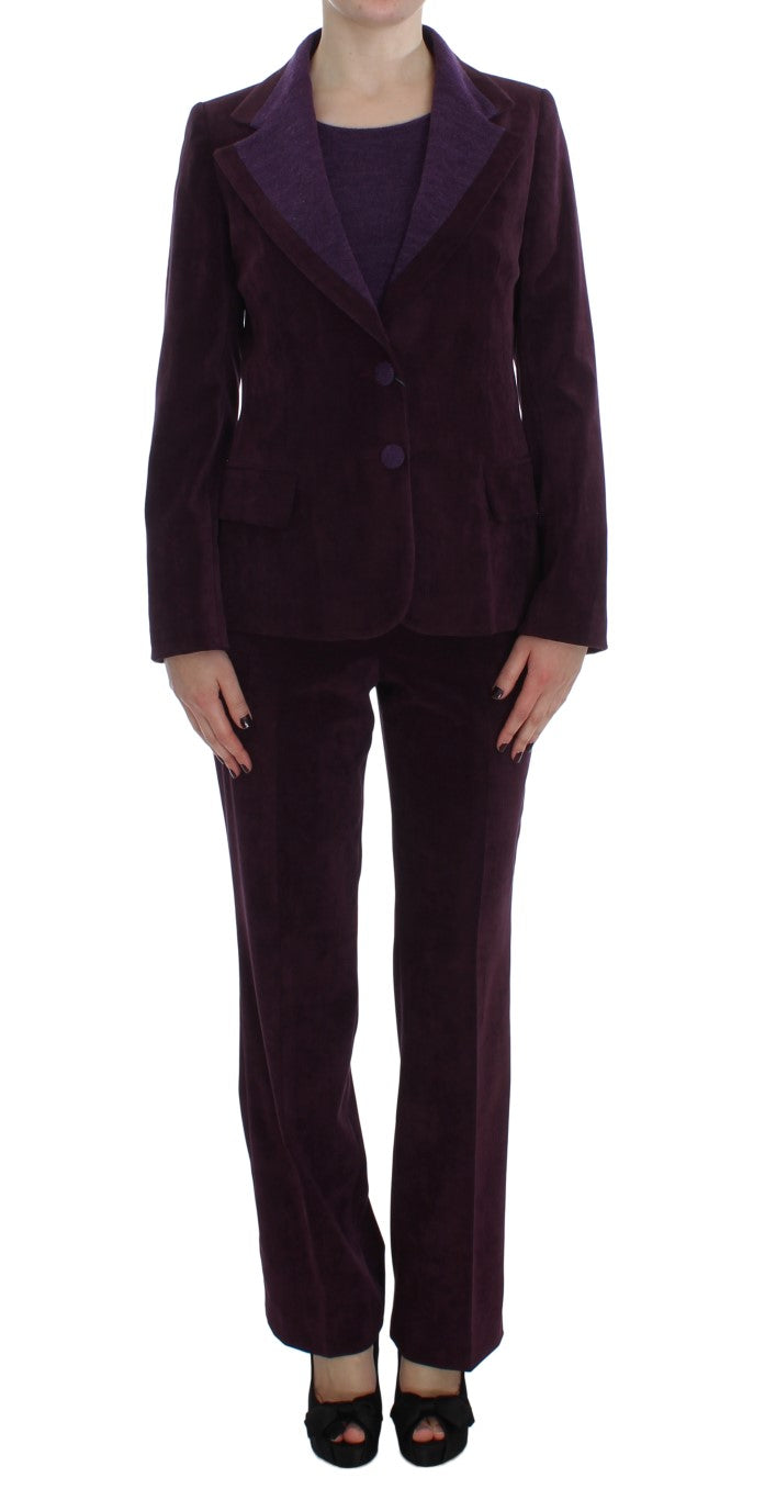 BENCIVENGA Elegant Purple Wool Blend Three Piece Suit Set IT42 | M