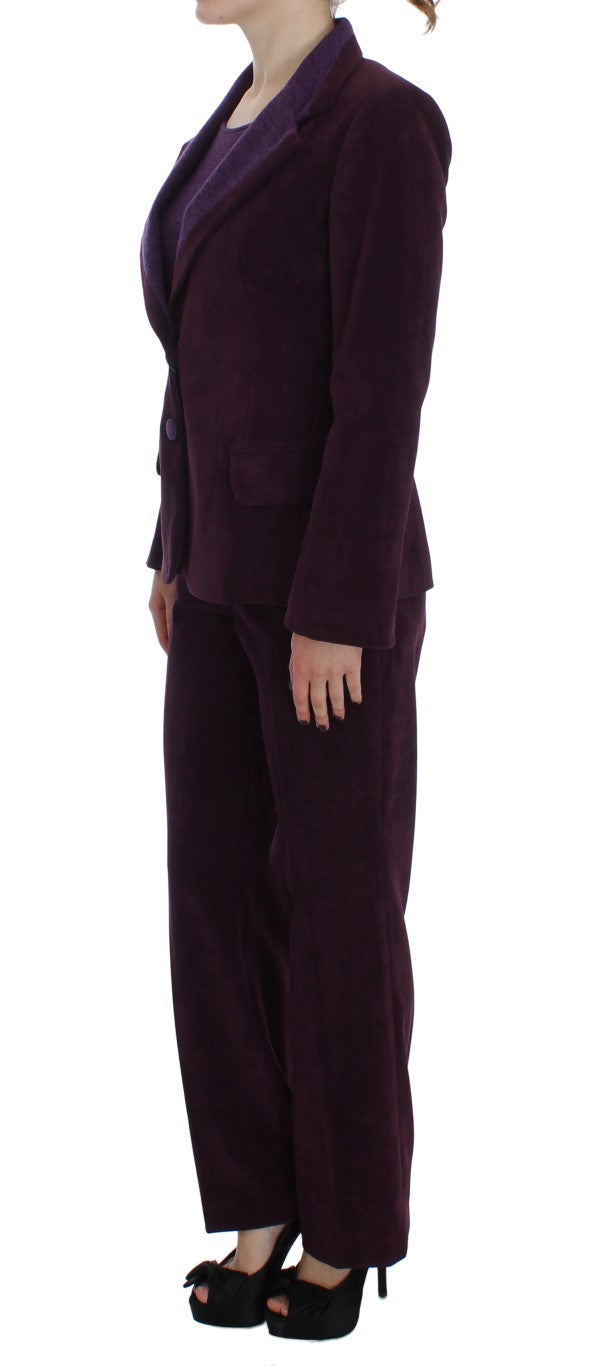 BENCIVENGA Elegant Purple Wool Blend Three Piece Suit Set IT42 | M