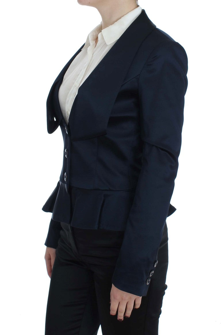 Exte Elegant Blue Blazer Jacket with Designer Flair IT40 | S