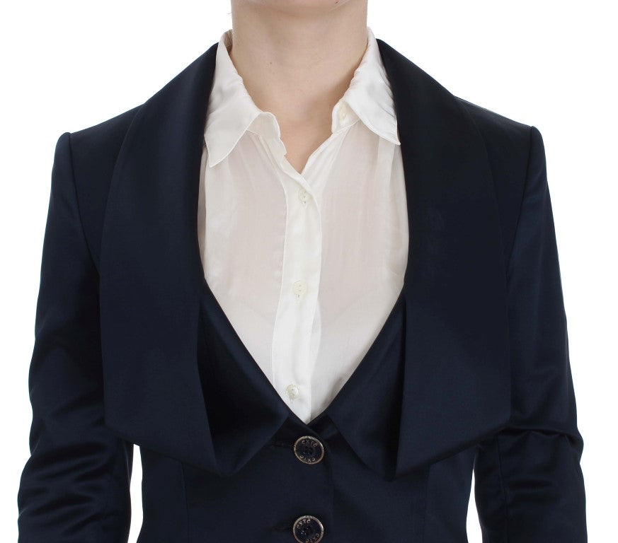 Exte Elegant Blue Blazer Jacket with Designer Flair IT40 | S