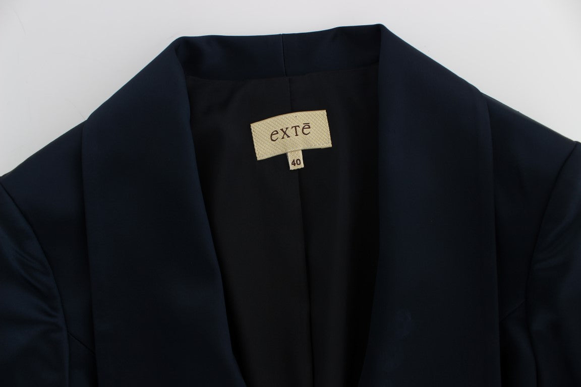 Exte Elegant Blue Blazer Jacket with Designer Flair IT40 | S