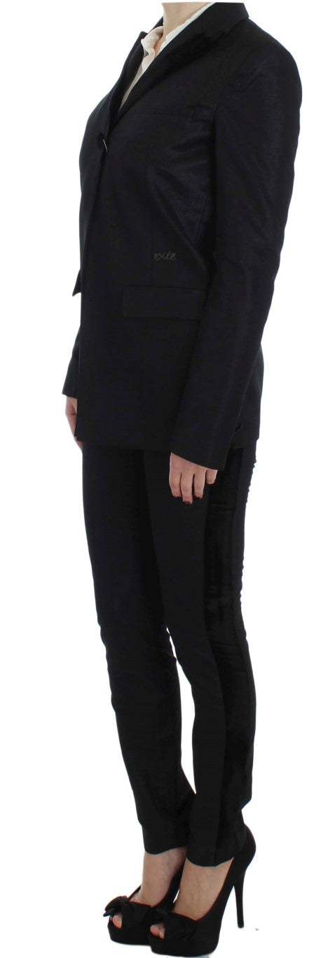 Exte Elegant Three-Piece Black Pants Suit IT42 | M