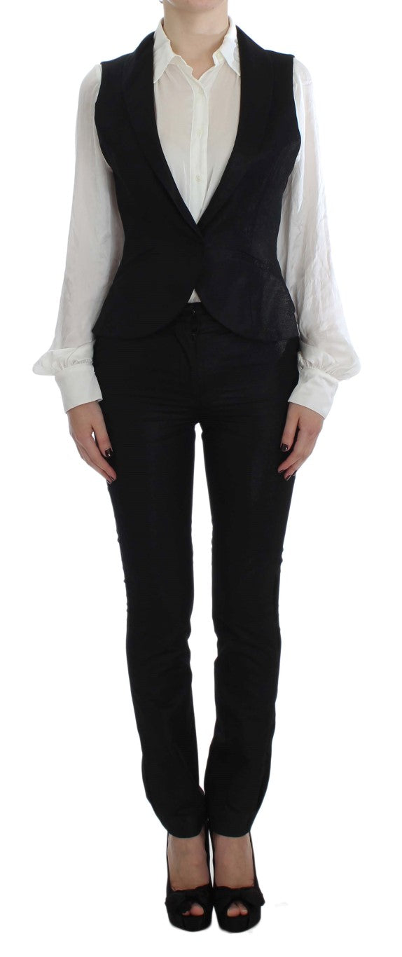 Exte Elegant Three-Piece Black Pants Suit IT42 | M