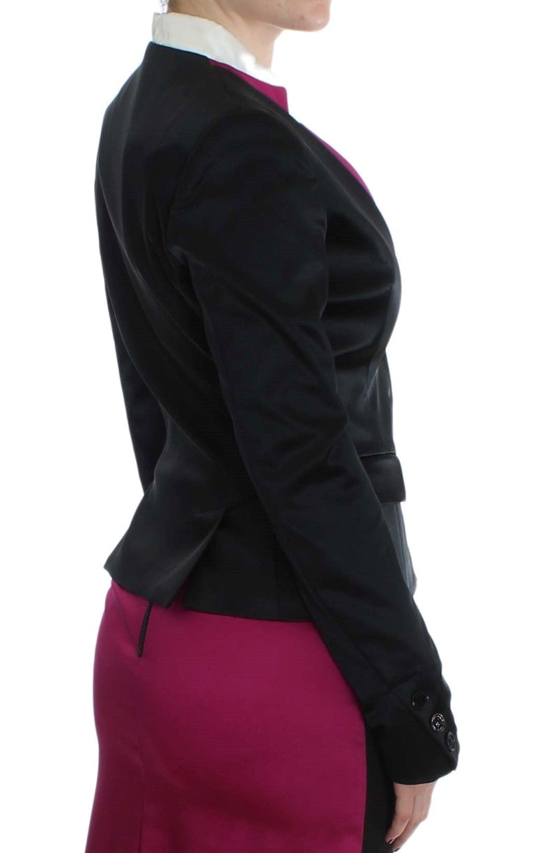 Exte Chic Black and Pink Single-Breasted Blazer IT40 | S