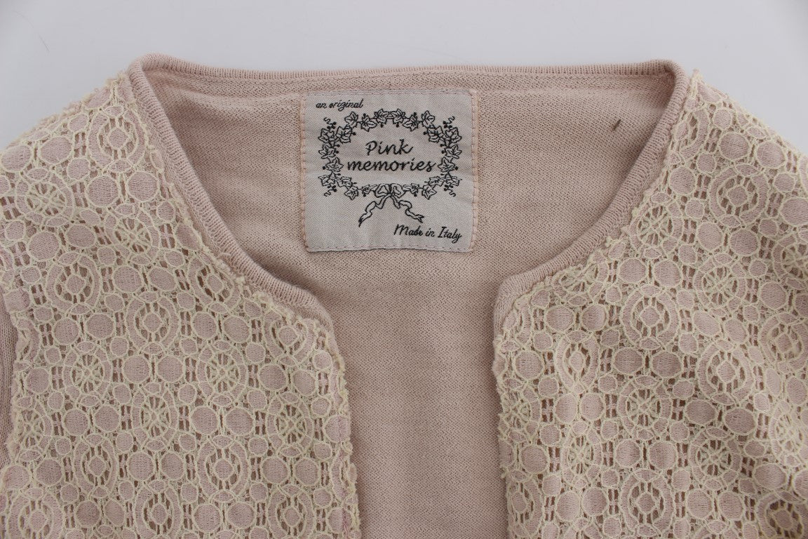 PINK MEMORIES Elegant Pink Wrap Sweater Cotton Knit IT42 | M