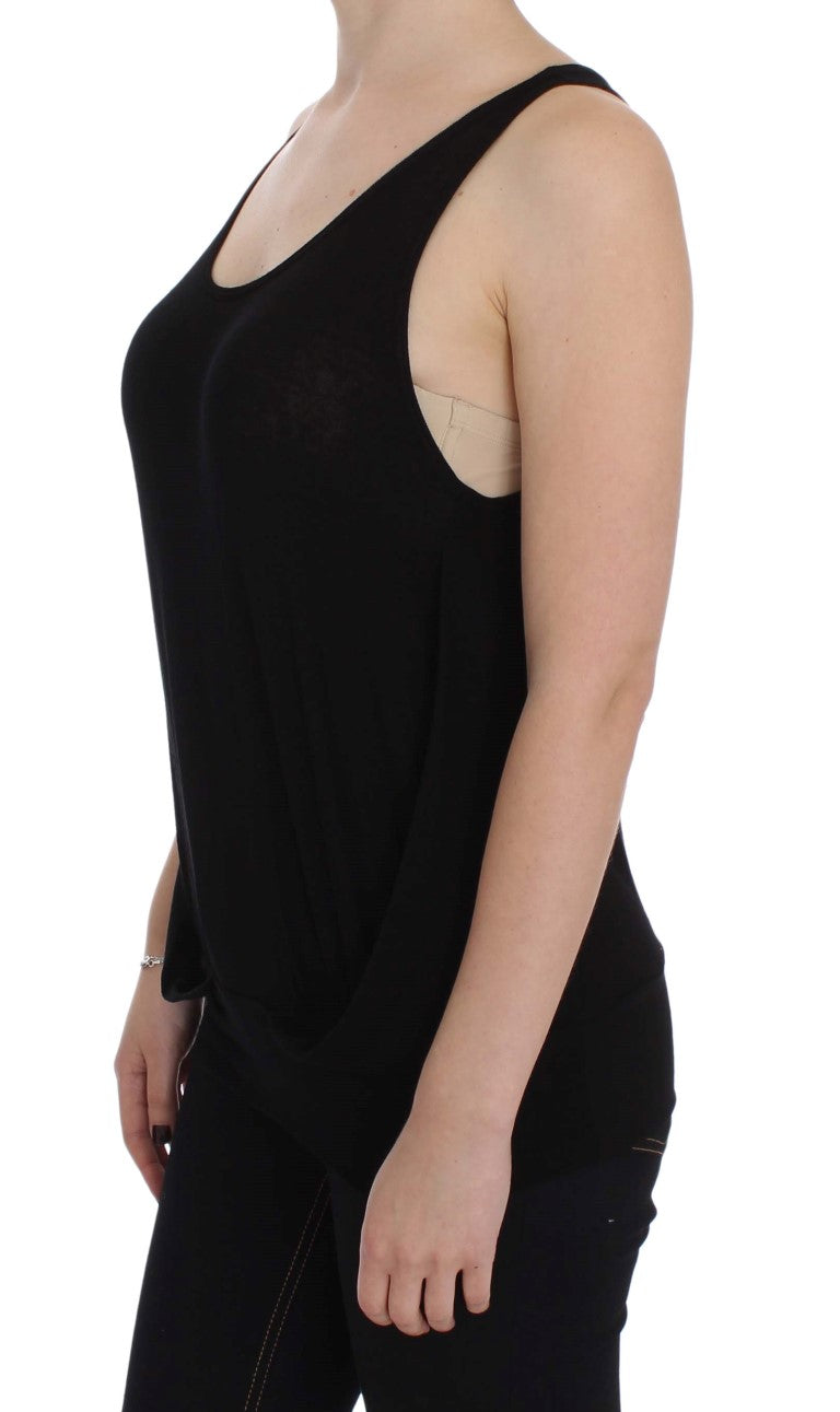 PLEIN SUD Sleek Black Cami Blouse Tank Top IT46 | L