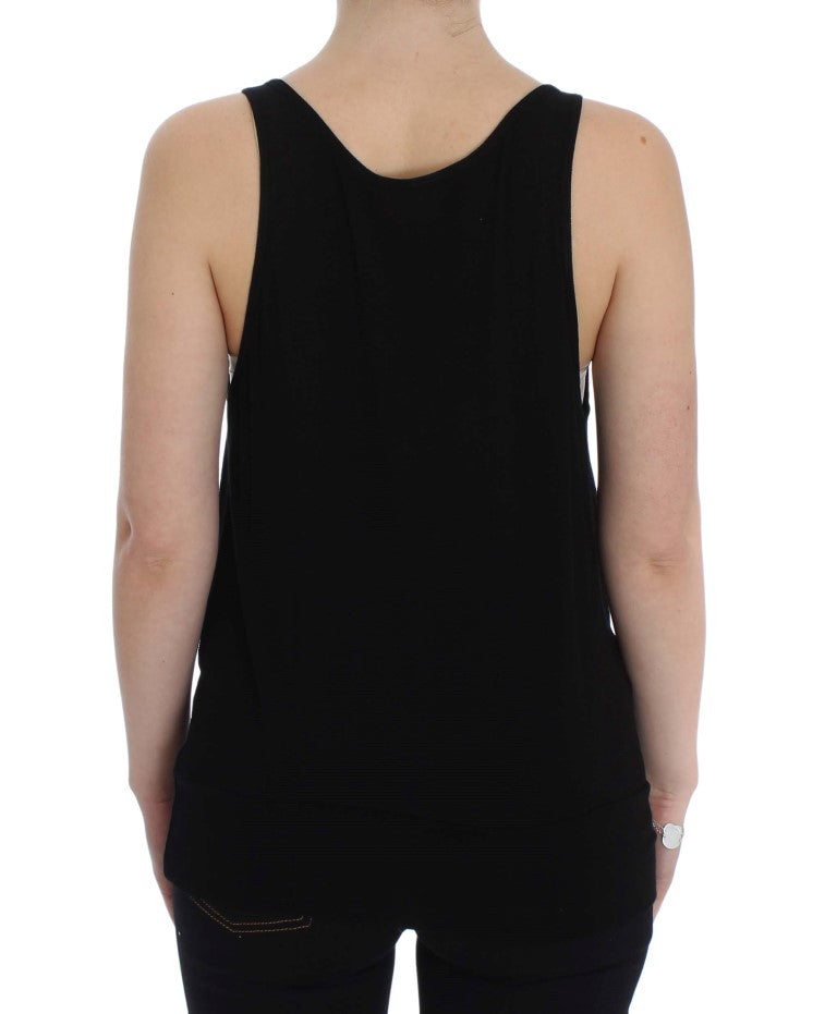 PLEIN SUD Sleek Black Cami Blouse Tank Top IT46 | L