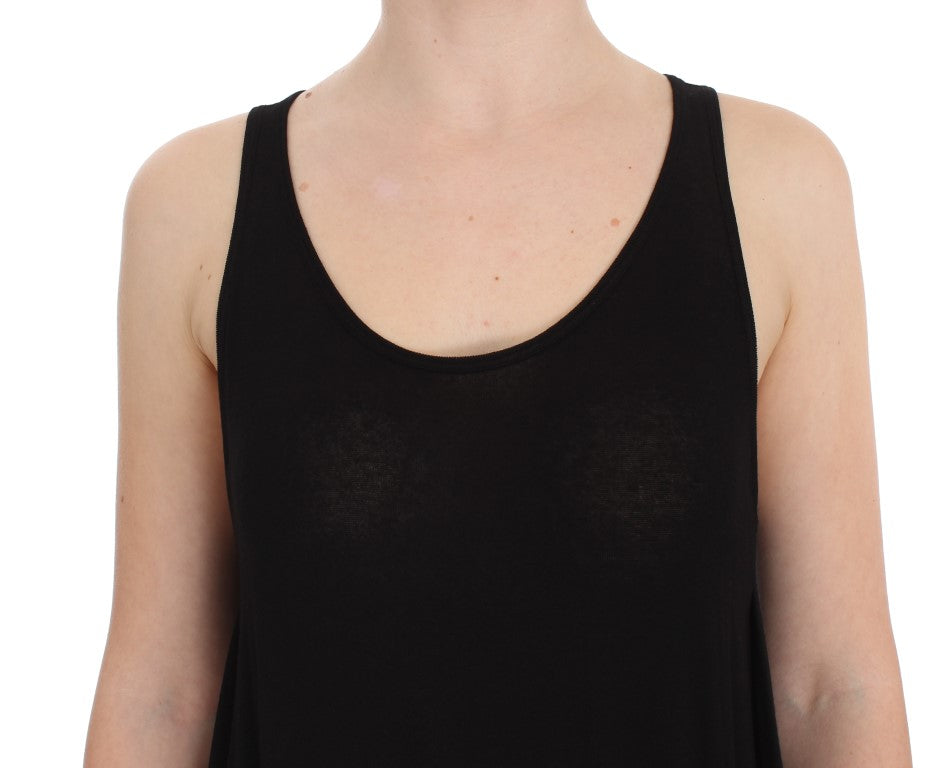 PLEIN SUD Sleek Black Cami Blouse Tank Top IT46 | L