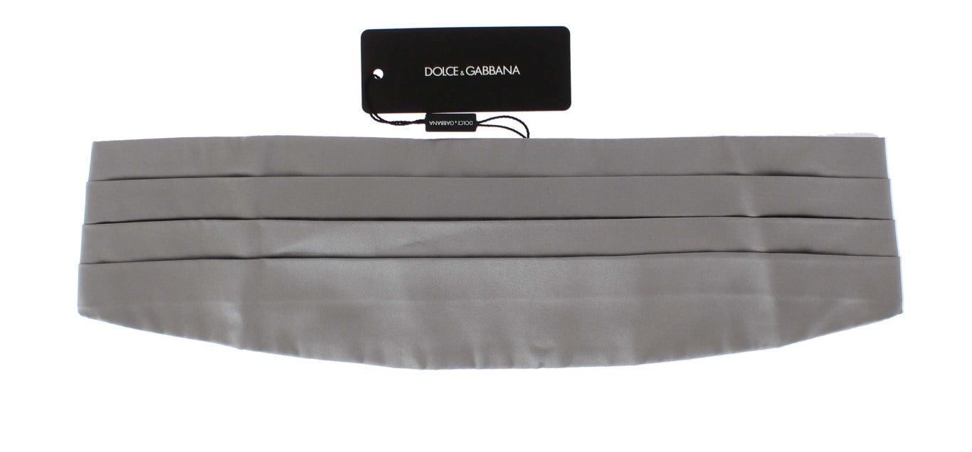 Dolce & Gabbana Elegant Silver Silk Cummerbund IT48 / M